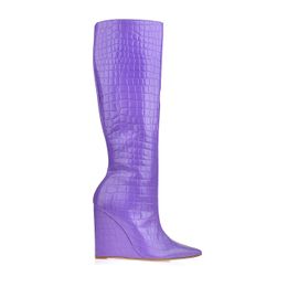 Bota Salto Alto Croco Violet
