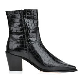 Bota Salto Médio Croco Preta