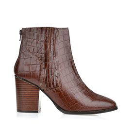 Bota Salto Médio Croco Café