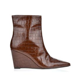 Bota Salto Médio Croco Café