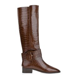 Bota Salto Baixo Croco Café
