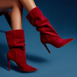 Bota Salto Alto Shammy Burgund