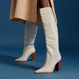 Bota Salto Alto Croco Ice