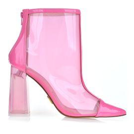 Bota Salto Alto Verniz Rosa