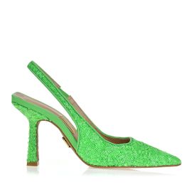 Slingback Salto Alto Paete Verde Neo