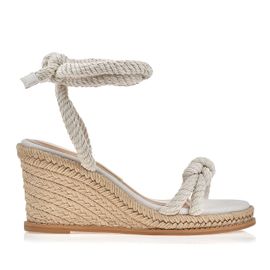 Plataforma Salto Médio Cordão Off White