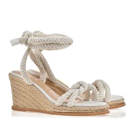 Plataforma Salto Médio Cordão Off White