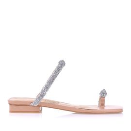 Flat Salto Baixo New Couro Nude