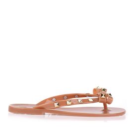 Rasteira Jelly Tan