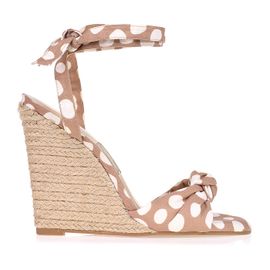 Anabela Salto Alto Stylis Dots Bege