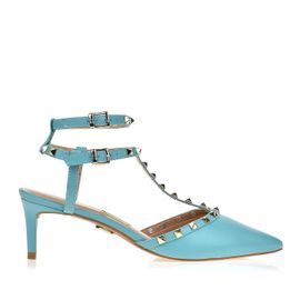 Slingback Salto Médio New Couro Sea