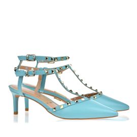 Slingback Salto Médio New Couro Sea