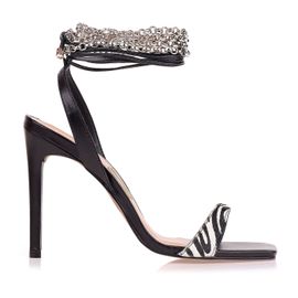 Sandália Salto Alto Fur Zebra