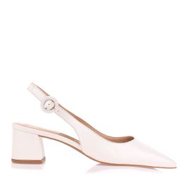 Slingback Salto Médio New Couro Ice