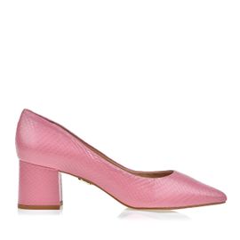 Scarpin Salto Médio New Snake Pink