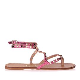 Rasteira Metal Serpente Pink