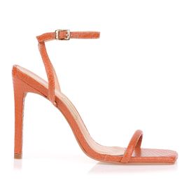 Sandália Salto Alto New Snake Pale Orange