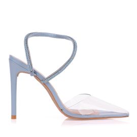 Slingback Salto Alto Vinil Cristal