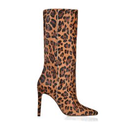 Bota Salto Alto Fur Onça Caramel