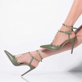 Slingback Salto Alto New Couro Foresta