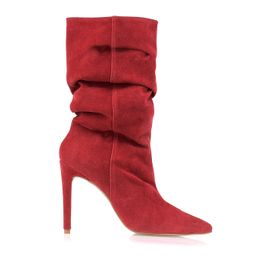 Bota Salto Alto Shammy Carmim