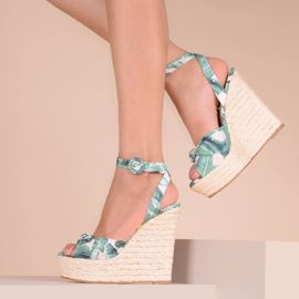 Plataforma Salto Alto Leaves Green