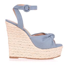 Plataforma Salto Alto Lona Ari Denim