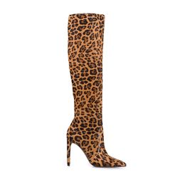 Bota Salto Alto Fur Onça Caramel