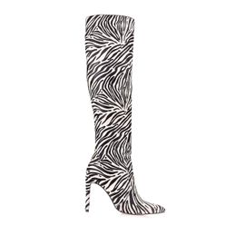 Bota Salto Alto Fur Zebra
