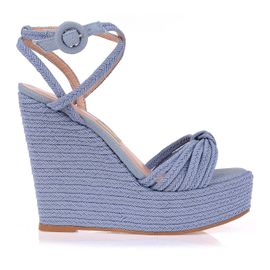 Plataforma Salto Alto Corda Rope Denim