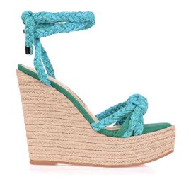 Plataforma Salto Alto Trança Cotton Ocean