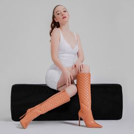 Bota Salto Alto Atanado Caramel