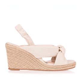 Plataforma Salto Alto Lona Deserto Crema