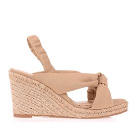 Plataforma Salto Alto Lona Ari Light Tan