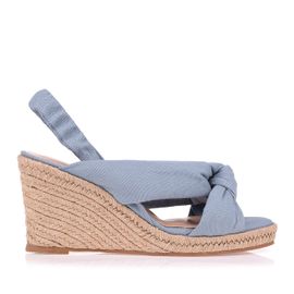 Plataforma Salto Alto Lona Ari Denim