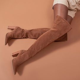 Bota Salto Alto Shammy Caramel