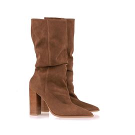 Bota Salto Alto Shammy Caramel