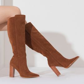 Bota Salto Alto Shammy Caramel