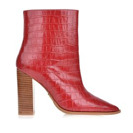 Bota Salto Alto Croco Scarlet