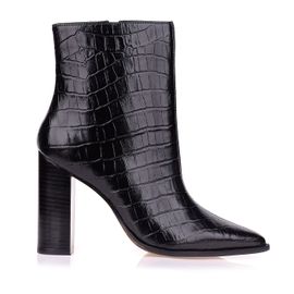 Bota Salto Alto Croco Preta