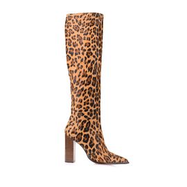 Bota Salto Alto Fur Onça Caramel