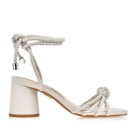 Sandália Salto Médio Soft Off White