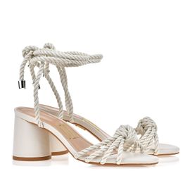 Sandália Salto Médio Soft Off White