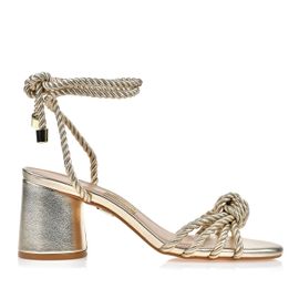 Sandália Salto Médio Soft Champagne