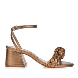 Sandália Salto Médio Soft Bronze