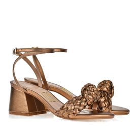Sandália Salto Médio Soft Bronze