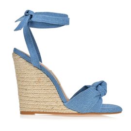 Anabela Salto Alto Fresh Denim