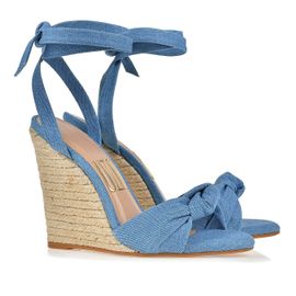 Anabela Salto Alto Fresh Denim