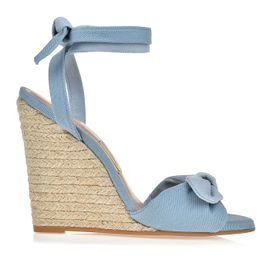 Anabela Salto Alto Sarja Denim