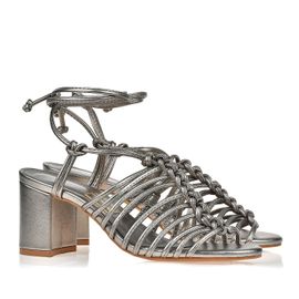 Sandália Salto Médio Soft Pewter